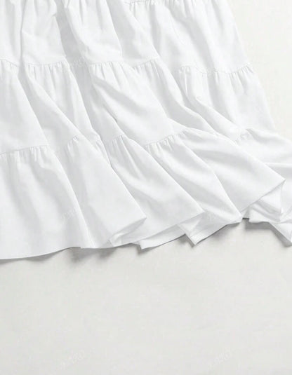 Shein Solid Color minimalist casual Skirt (White)