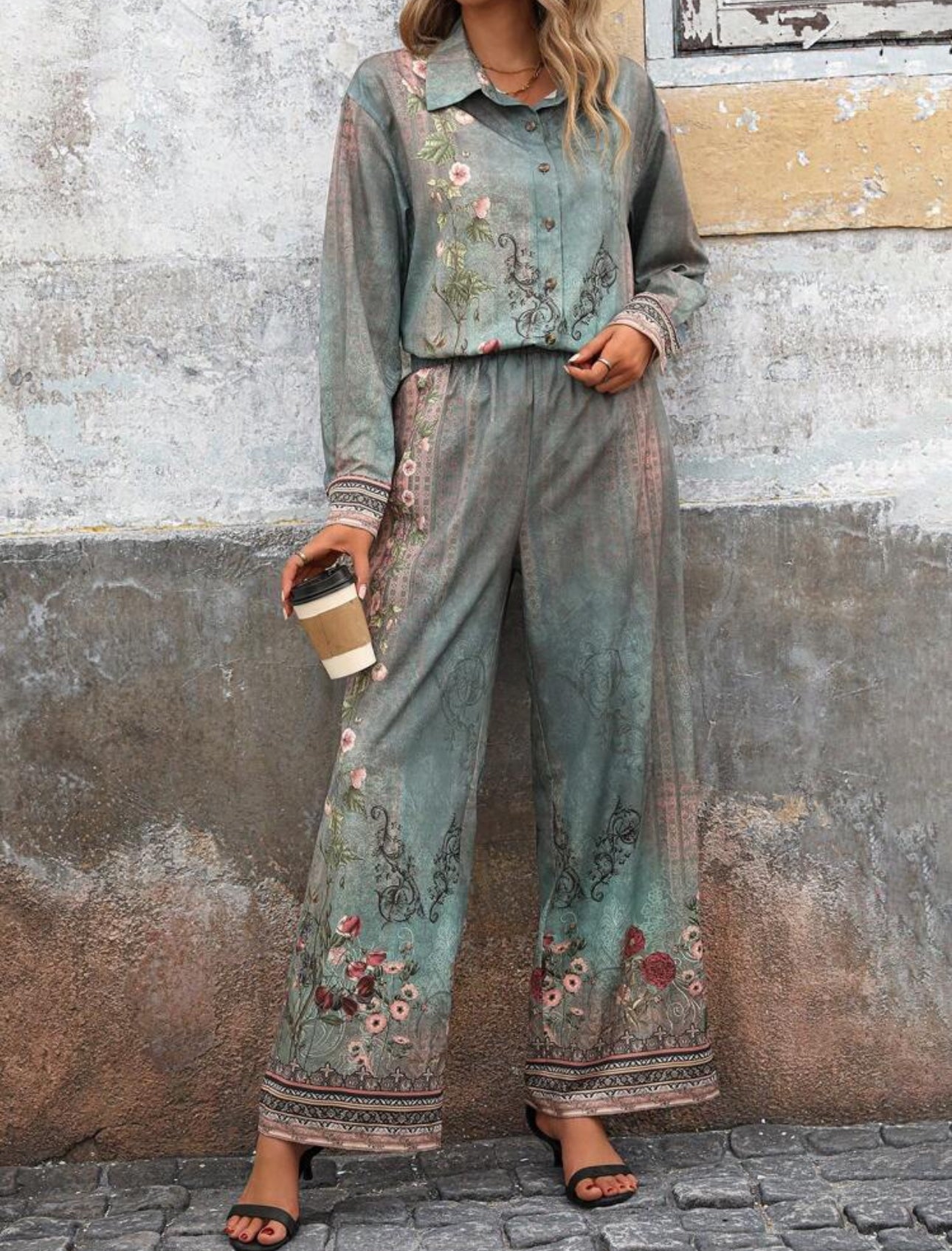 SHEIN Printed Cord-set