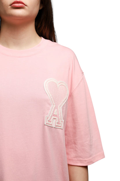 Ami Paris Loose Fit T Shirt-Pink