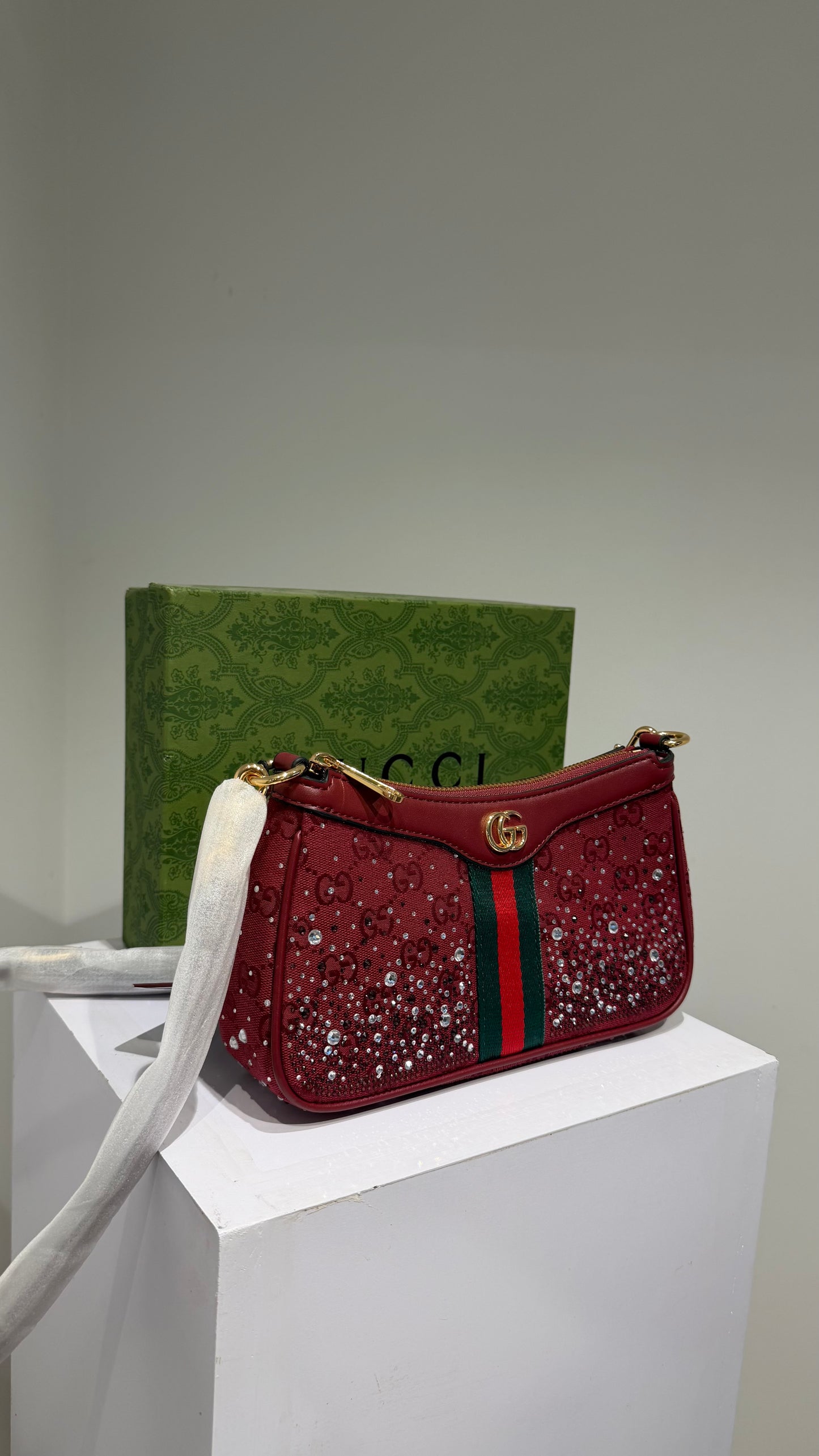 Gucci Ophidia Crystals Soulder Bag