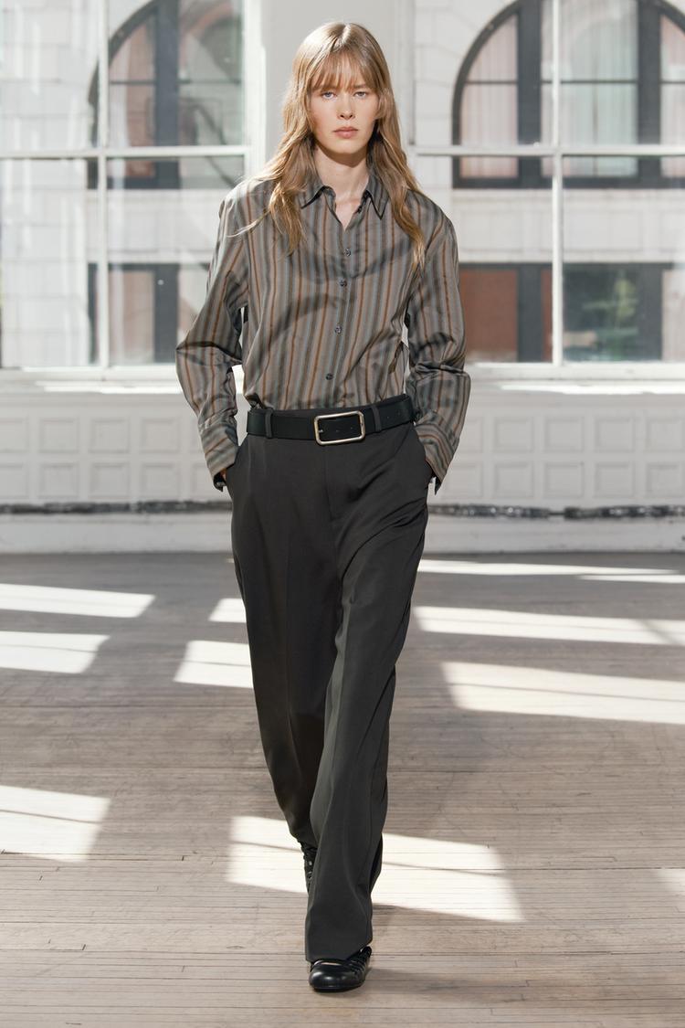 ZARA ZW Collection Wide Leg Trouser -Intense Green