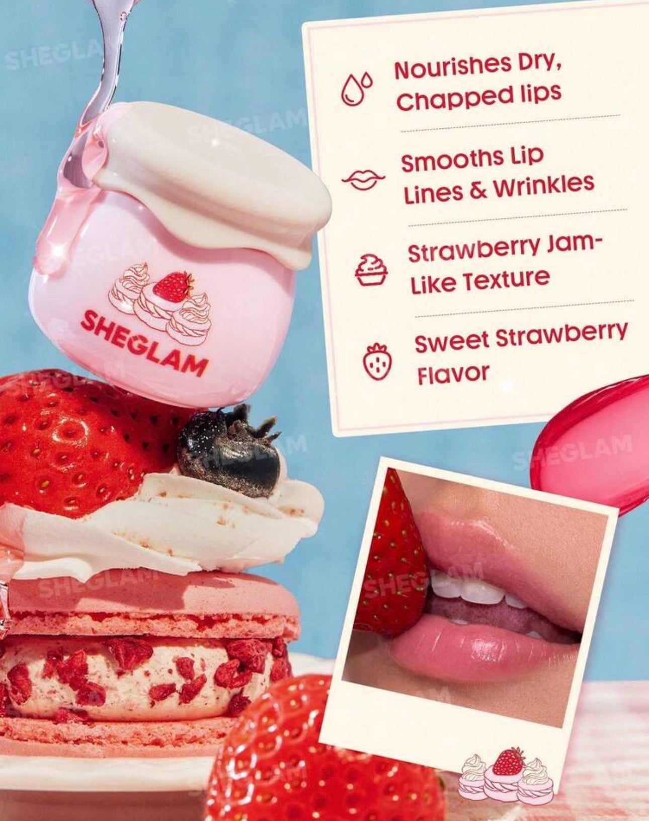 Sheglam Sweetheart Collection Bery Jam Lip Mask