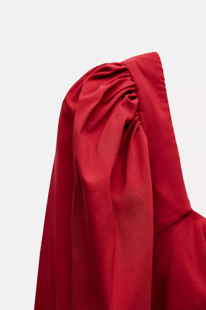 ZARA SweatHearT NecK Line Top -Intense Red