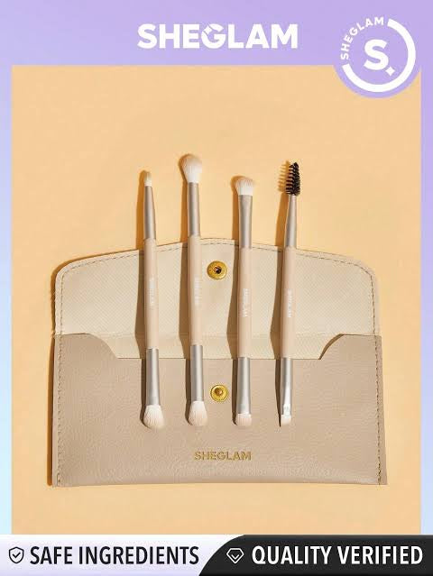 SHEGLAM Glam 101 Eye Essentials Brush Set With Bag Synthetic Porta....