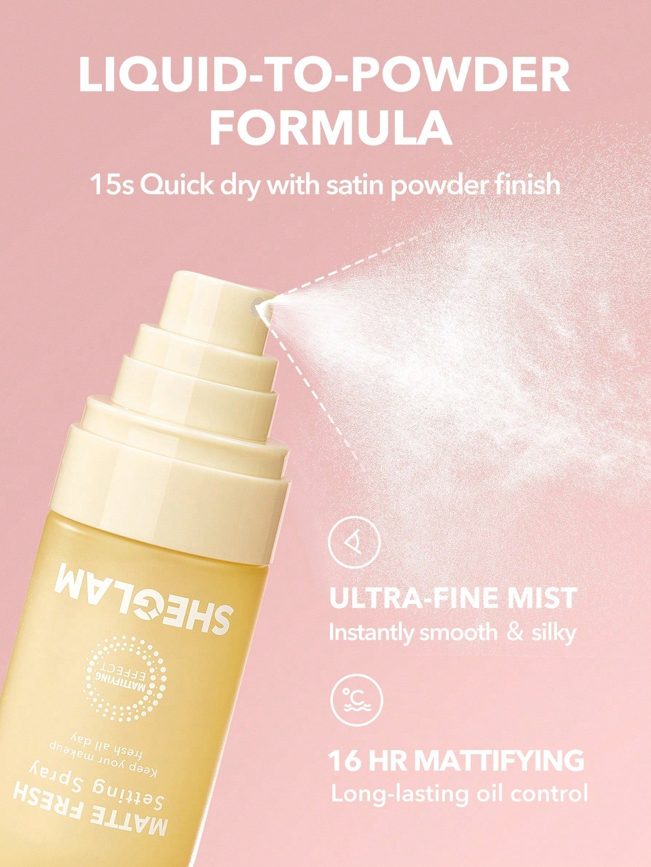SHEGLAM Matte Fresh Setting Spray Ultra Matte Liquid-To-Powder Long