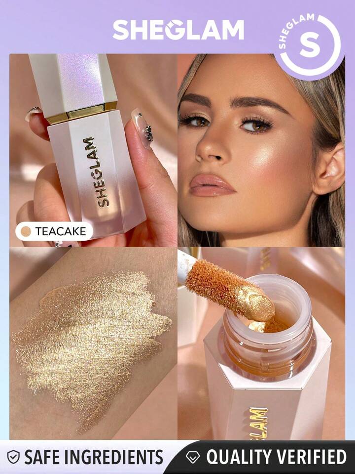 SHEGLAM Glow Bloom Liquid Highlighter-Tea Cake Gel Cream Hi....
