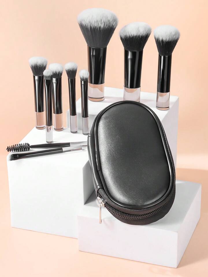 TT Makeup Brush Sets, 10pcs Minimalist Multifunctional Cosmetic Brush Wit...