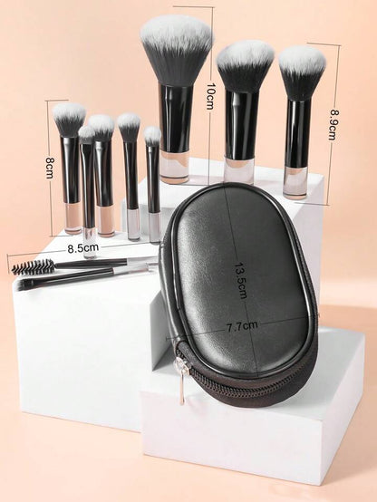 TT Makeup Brush Sets, 10pcs Minimalist Multifunctional Cosmetic Brush Wit...