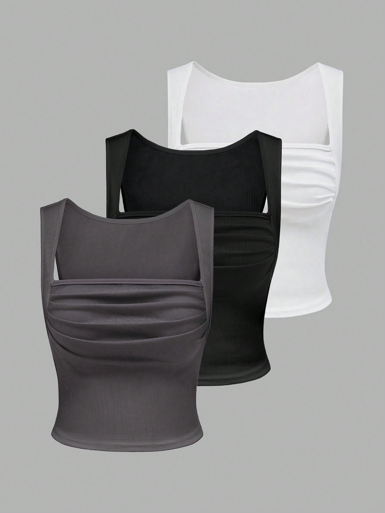 SHEIN MOD Women's Ribbed Pleated Tank Top EACH)