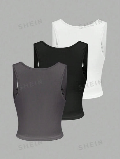 SHEIN MOD Women's Ribbed Pleated Tank Top EACH)