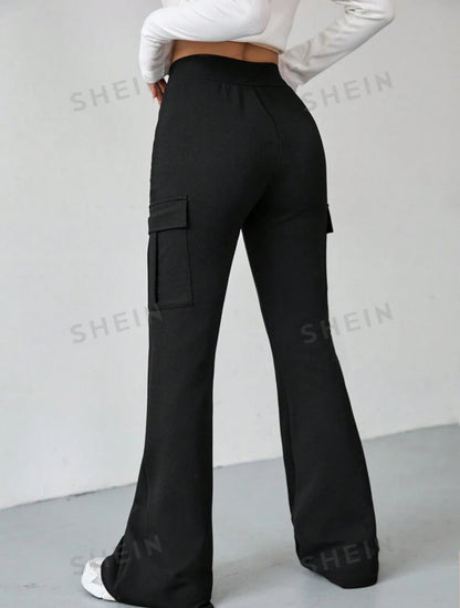 SHEIN Privé High Waist Button Detail Skinny Pants