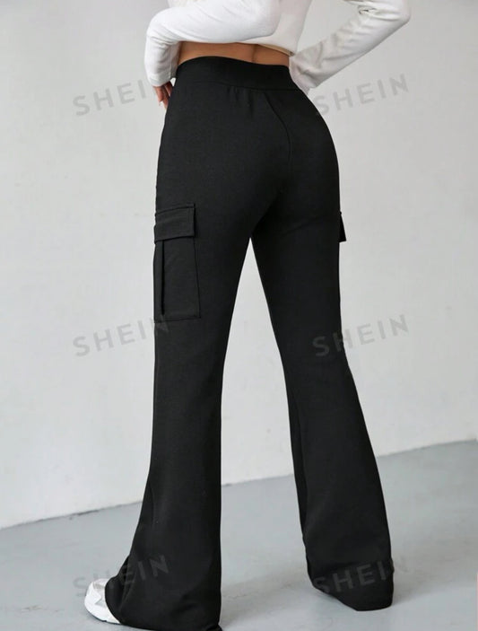SHEIN Privé High Waist Button Detail Skinny Pants
