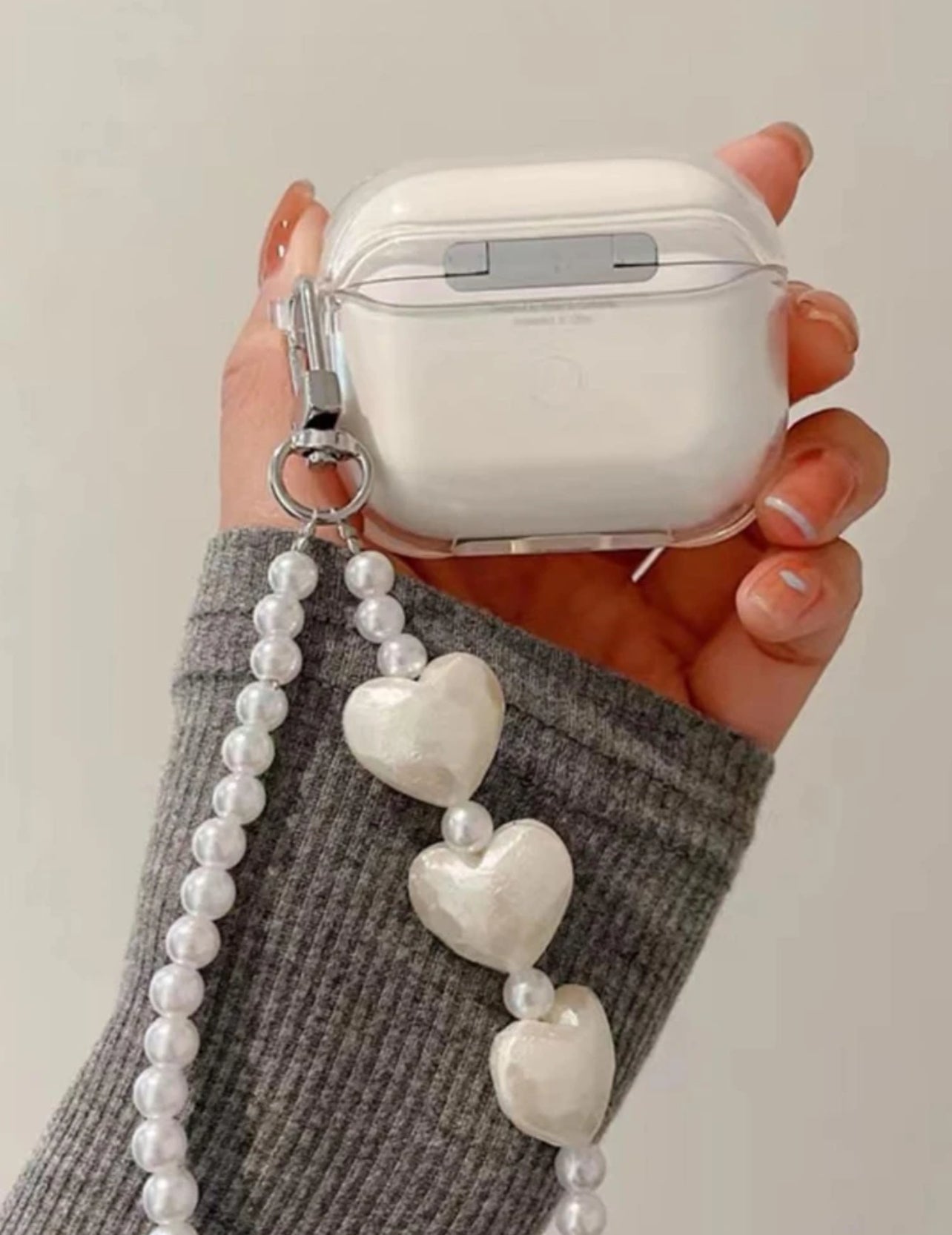 Shein Floral Pattern Clear Case Compatible With Airpods Kawaii