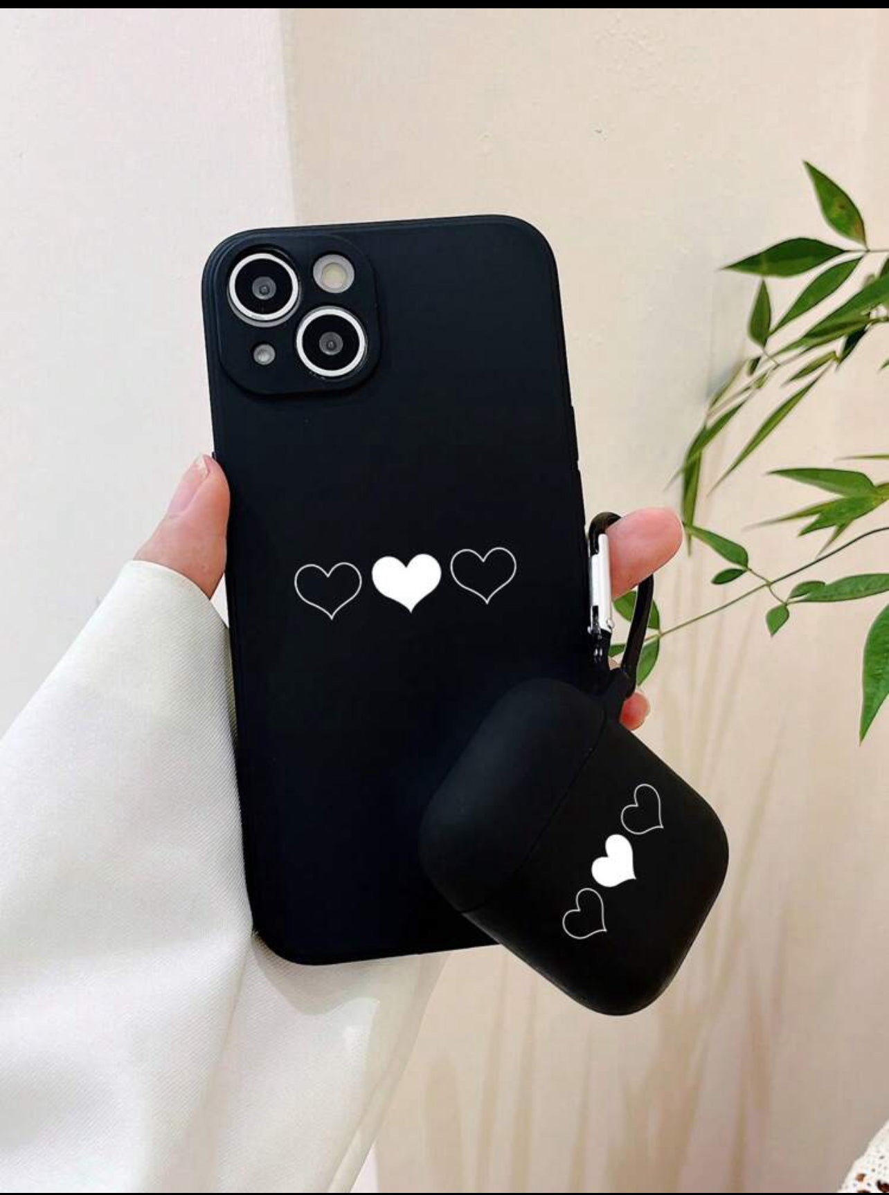 Shein 1pc Heart Pattern Phone Case Compatible With iPhone & 1pc Fros... iPhone 13Pro Max