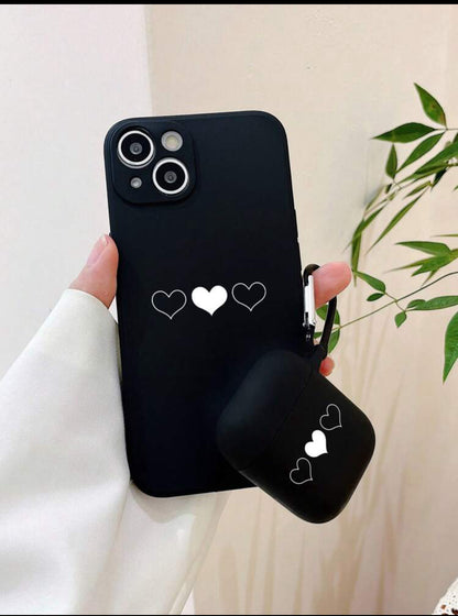 Shein 1pc Heart Pattern Phone Case Compatible With iPhone & 1pc Fros... iPhone 13Pro Max