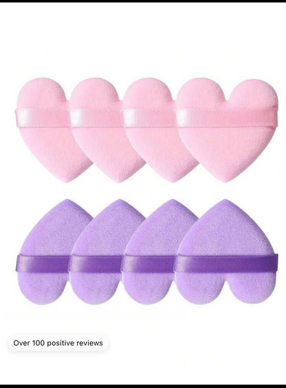 Shein 6pcs Heart-Shaped Velvet Powder Puff, Designed For Contouring, Eye...