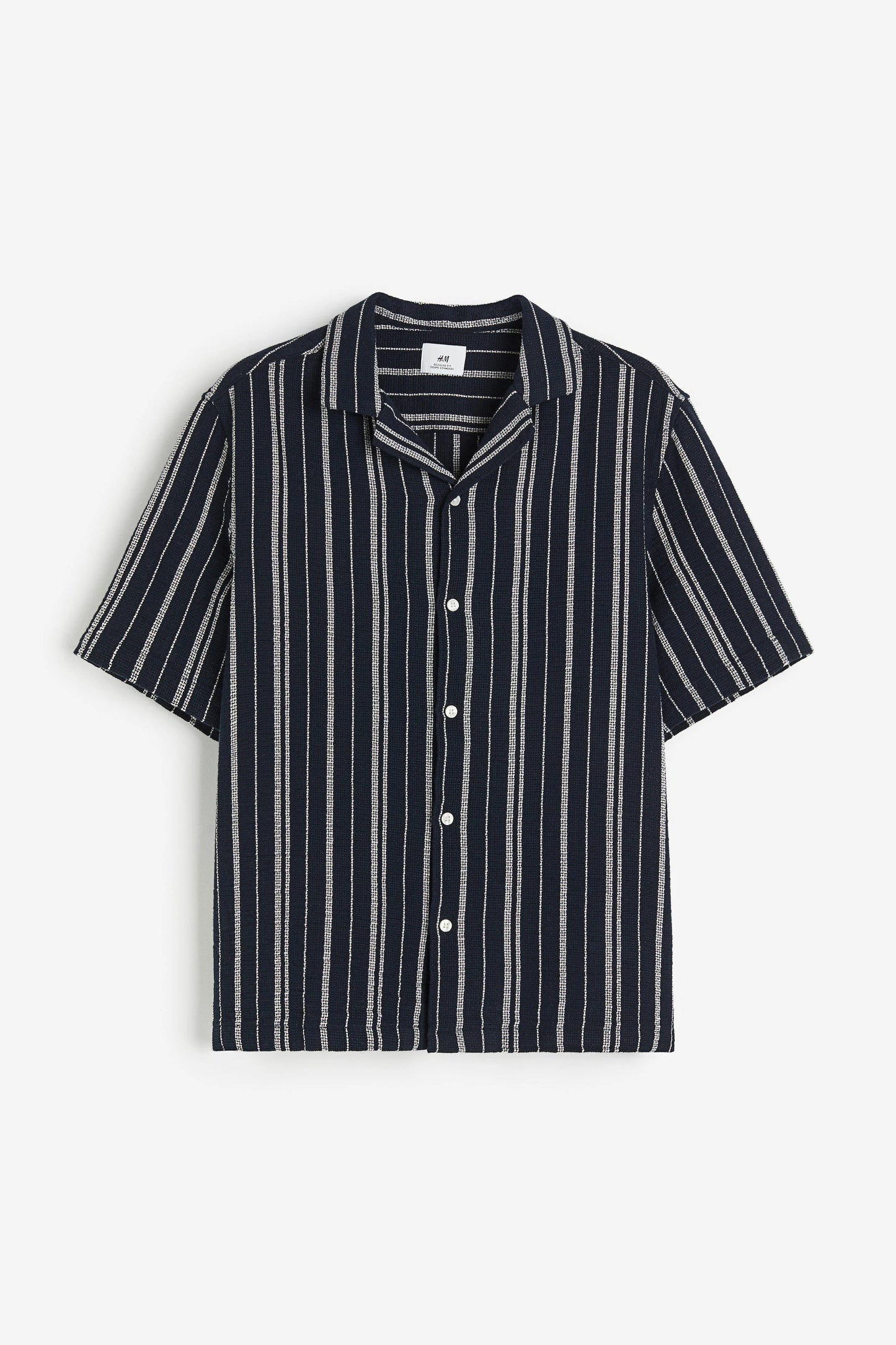 H&M Regular Fit Textured-knit resort shirt