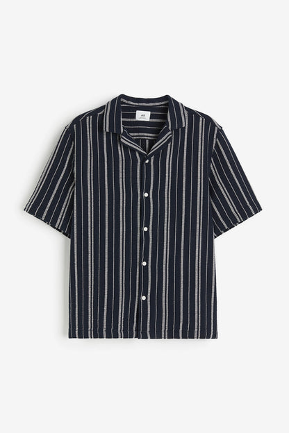 H&M Regular Fit Textured-knit resort shirt