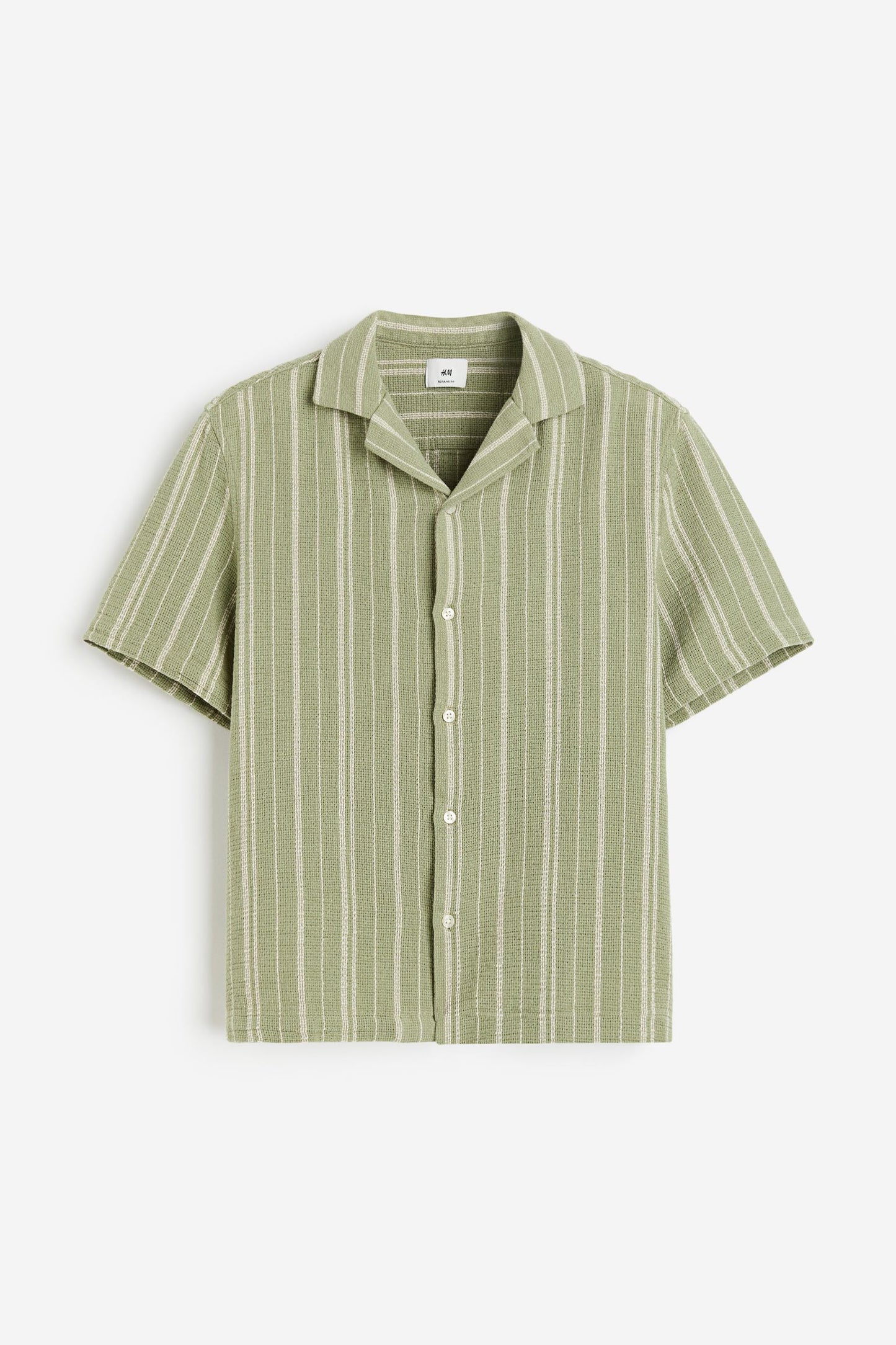 H&M Regular Fit Textured-knit resort shirt
