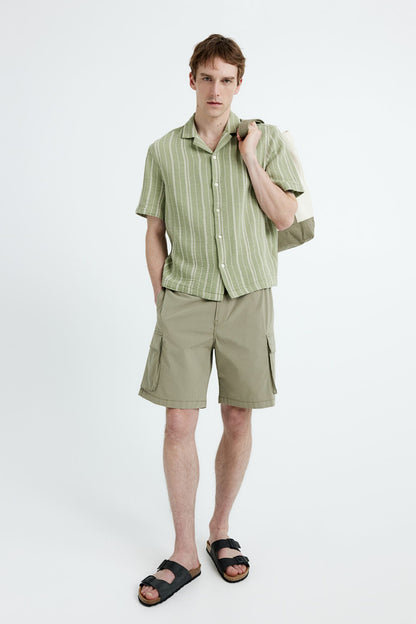 H&M Regular Fit Textured-knit resort shirt